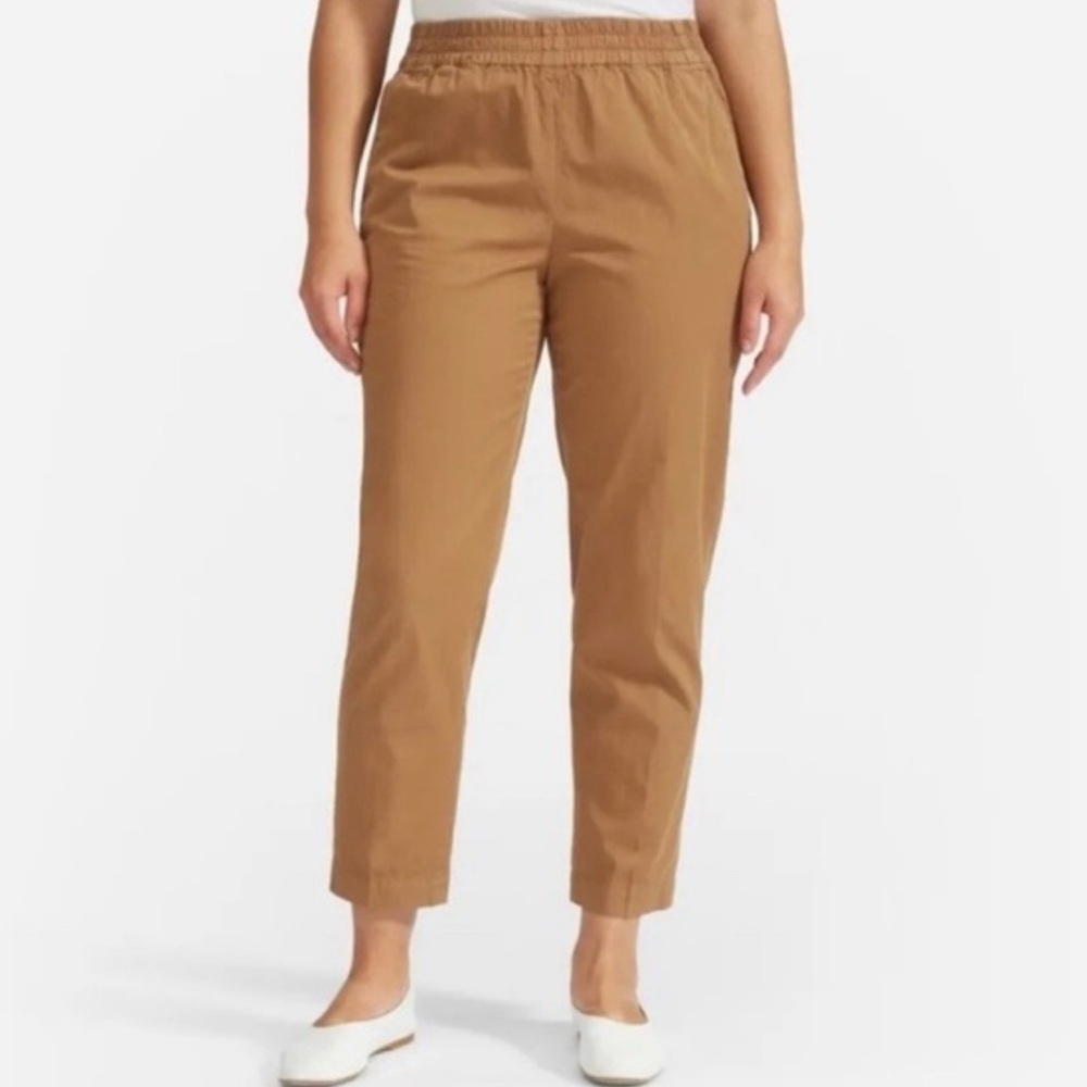Eileen Fisher Womens Chino Pull On Khaki Pants Size M Elastic Waist